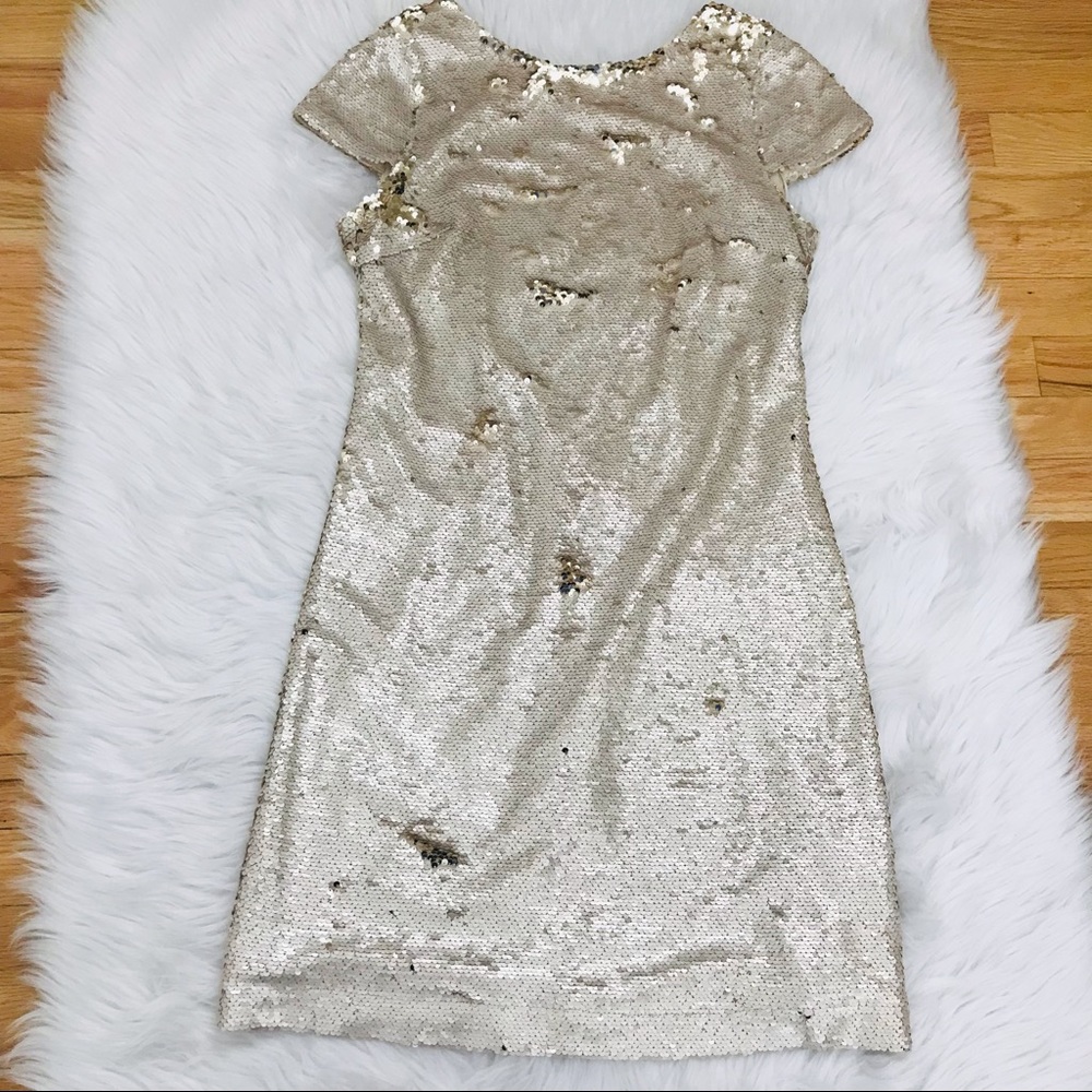 Sam Edelman Sequin Cap Sleeve Shift Dress - Picture 4 of 16